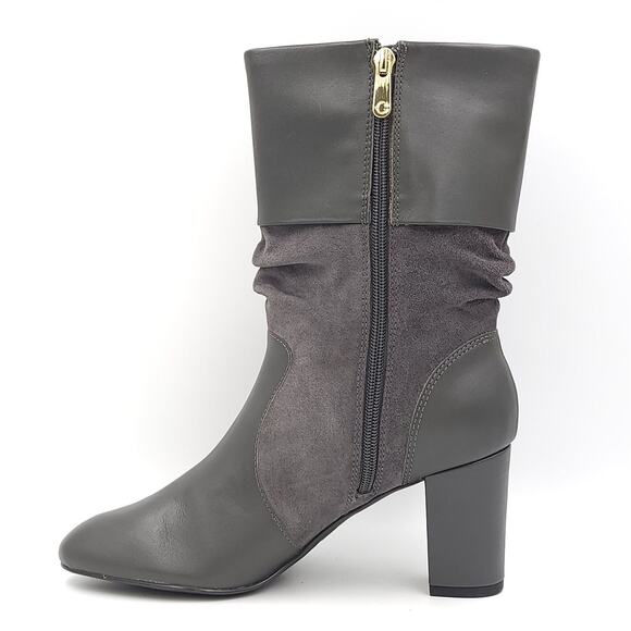 C Wonder Women Block Heel Slouch Booties Amanda Size US 8M Storm Grey Leather - Picture 3 of 6